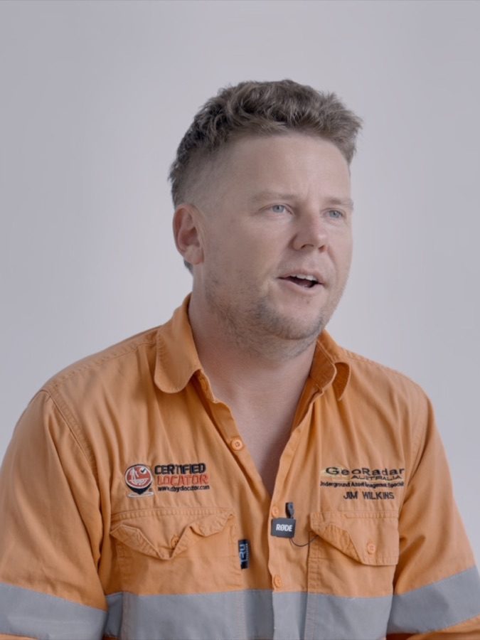Jimmy Wilkins, owner of GeoRadar Australia, in GeoRadar workwear